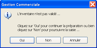 EBP Gestion commerciale 2005 : suite de l'inventaire